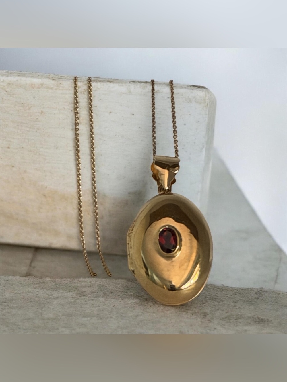 Gold over sterling silver Tourmaline locket